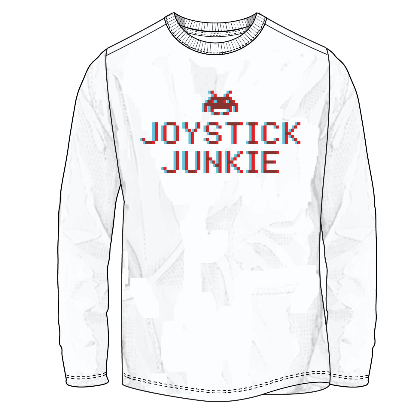 Joystick Junkie Space Invader - Long Sleeved Tee